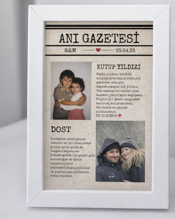 Kişiye Özel Anı Tablosu (Anı Gazetesi)