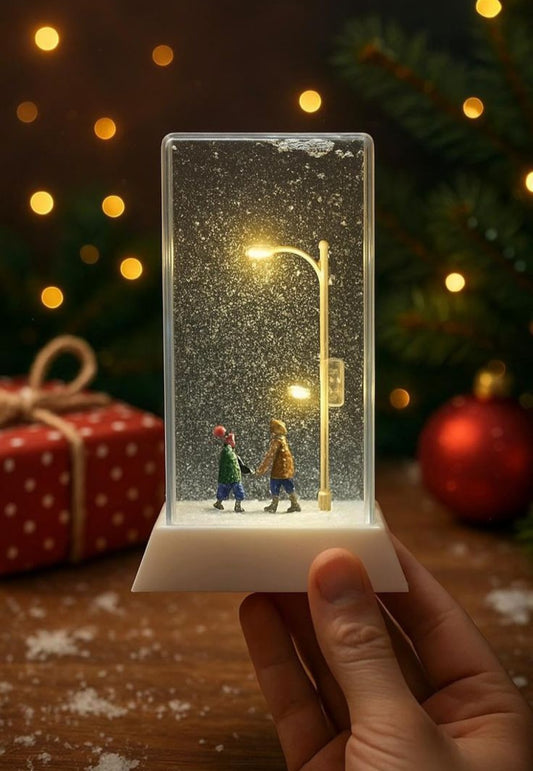 Sokak Lambalı Işıklı Kar Küresi