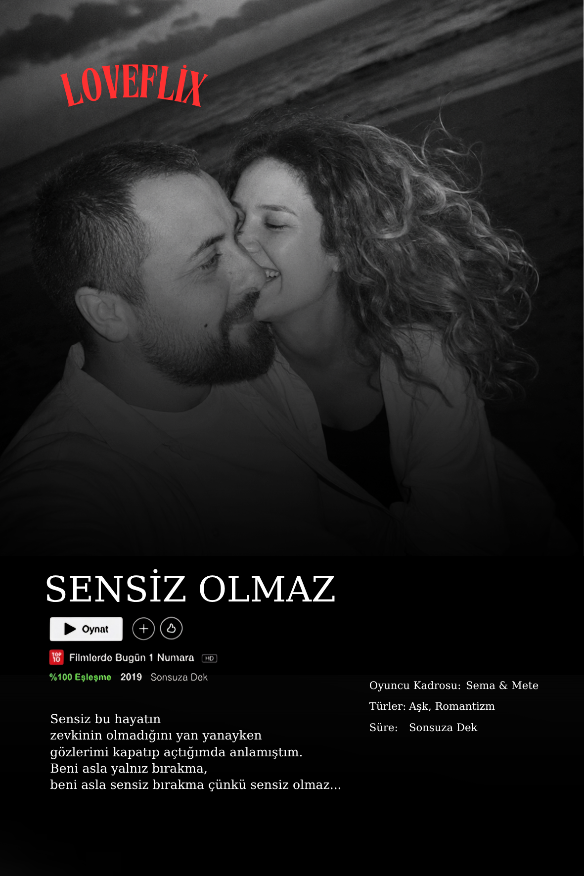 Kişiye Özel Loveflix Temalı Tablo
